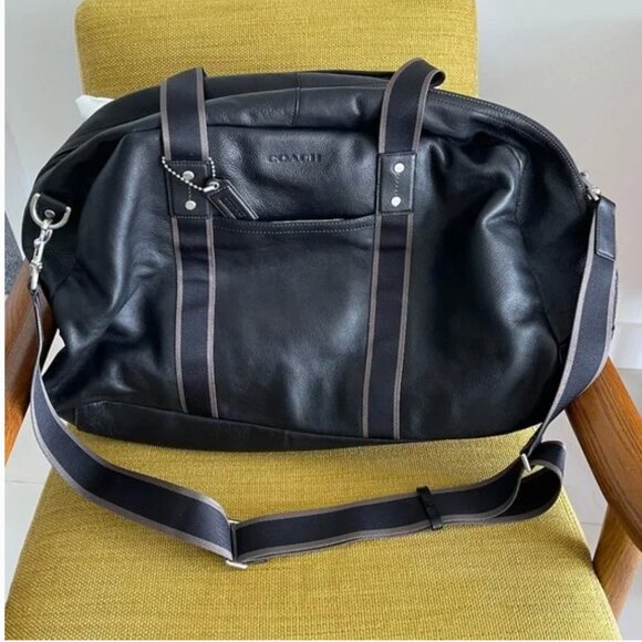Brown Leather Men's Coach Duffle - Picture 2 of 6